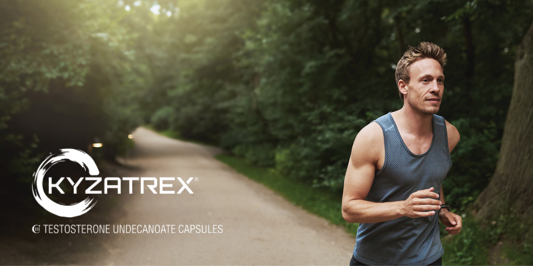 A man jogging with Kyzatrex branding on the image